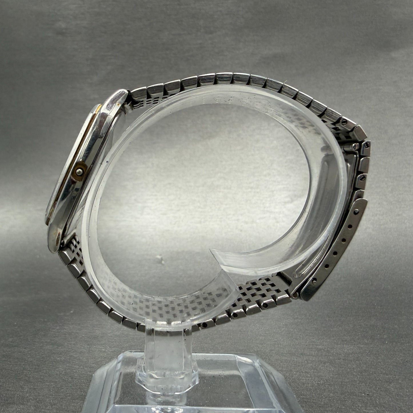 Seiko Tank Watch Men 31mm Black Dial Silver Tone Rectangle 6030-5190 PARTS7