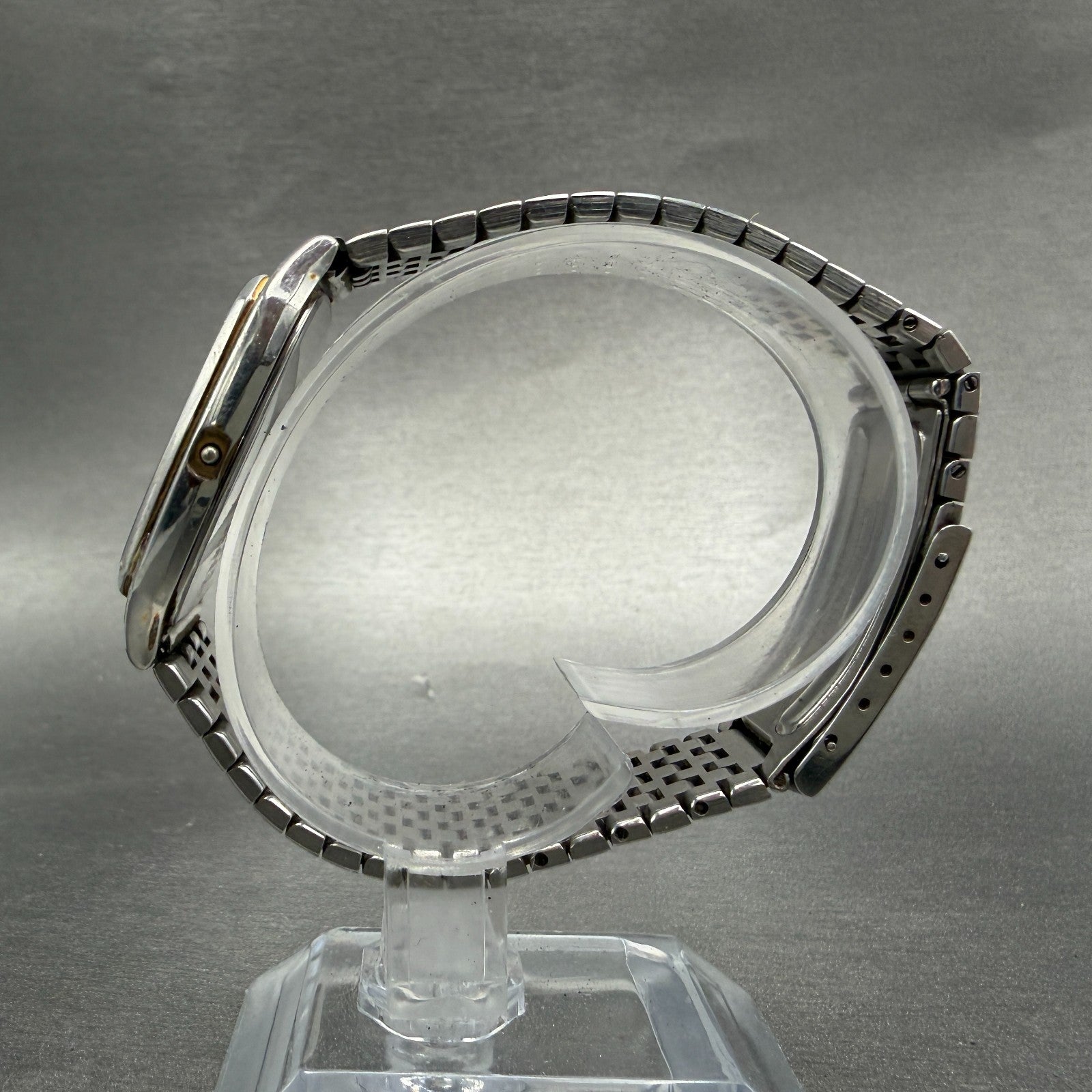 Seiko Tank Watch Men 31mm Black Dial Silver Tone Rectangle 6030-5190 PARTS7