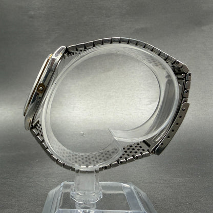Seiko Tank Watch Men 31mm Black Dial Silver Tone Rectangle 6030-5190 PARTS7