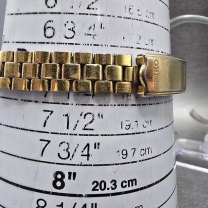 Seiko 5 Automatic Watch Women 25mm Gold Dial Gold Tone Daydate 4206-0491 PARTS11
