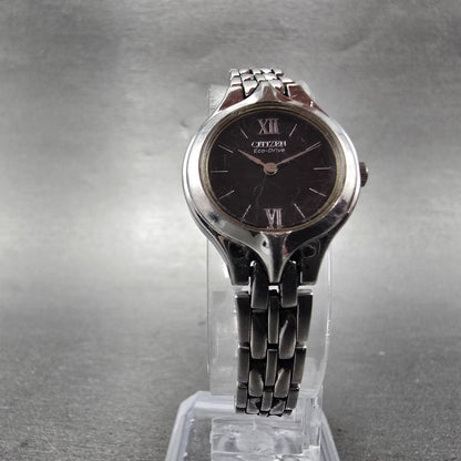 Citizen Eco-Drive Watch Women 21mm Black Dial Silver Tone B023-S057647 Runs5