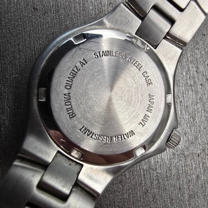 Bulova Marine Star Watch Women 28mm Silver Dial Silver Tone Date 96M25 New Batt10