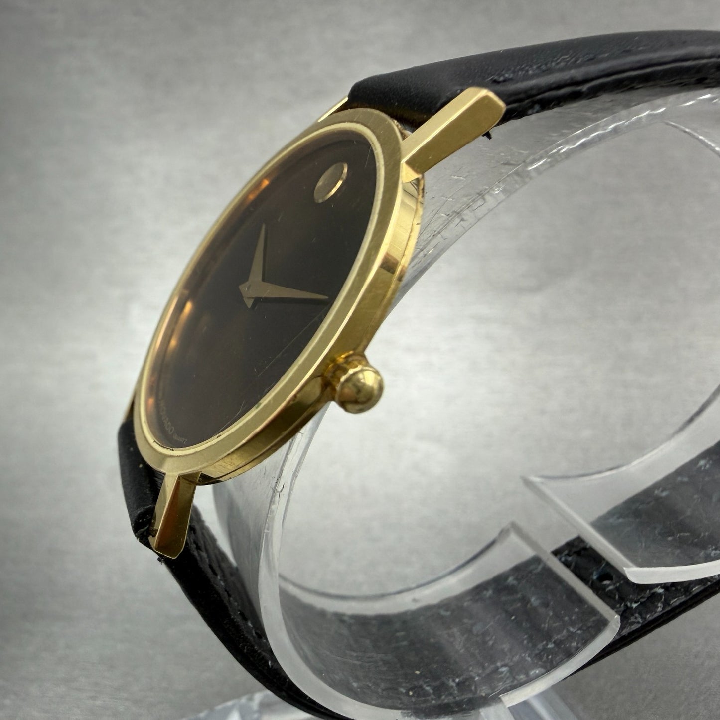 Movado Museum Watch Unisex 31mm Brown Dial Gold Tone Round 87-33-882 New Battery2