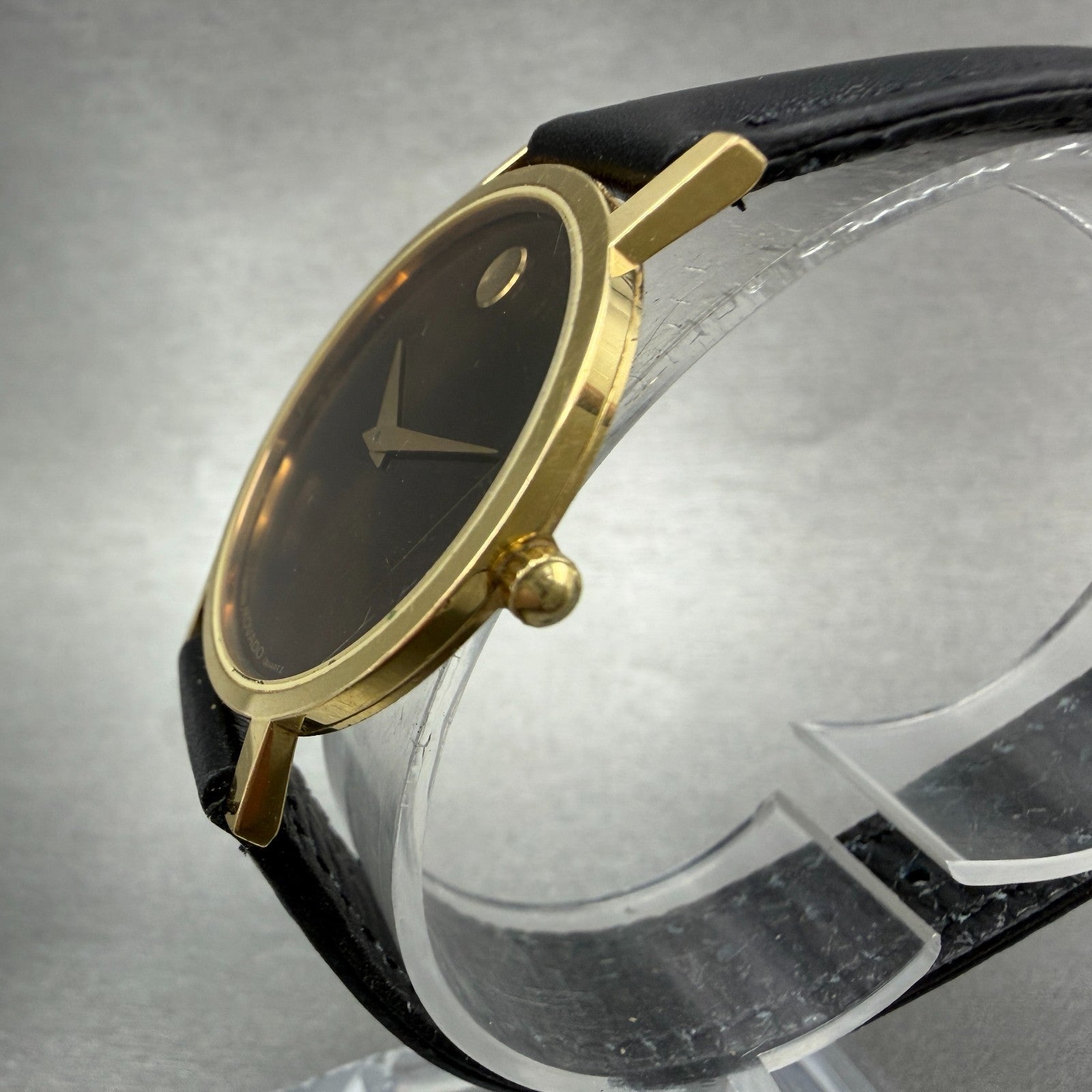 Movado Museum Watch Unisex 31mm Brown Dial Gold Tone Round 87-33-882 New Battery2