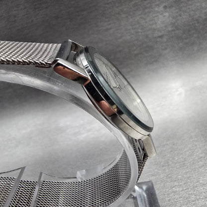 Skagen Watch Women 27mm Silver Dial Silver Tone Round Mesh Band 39SSS New Batt3