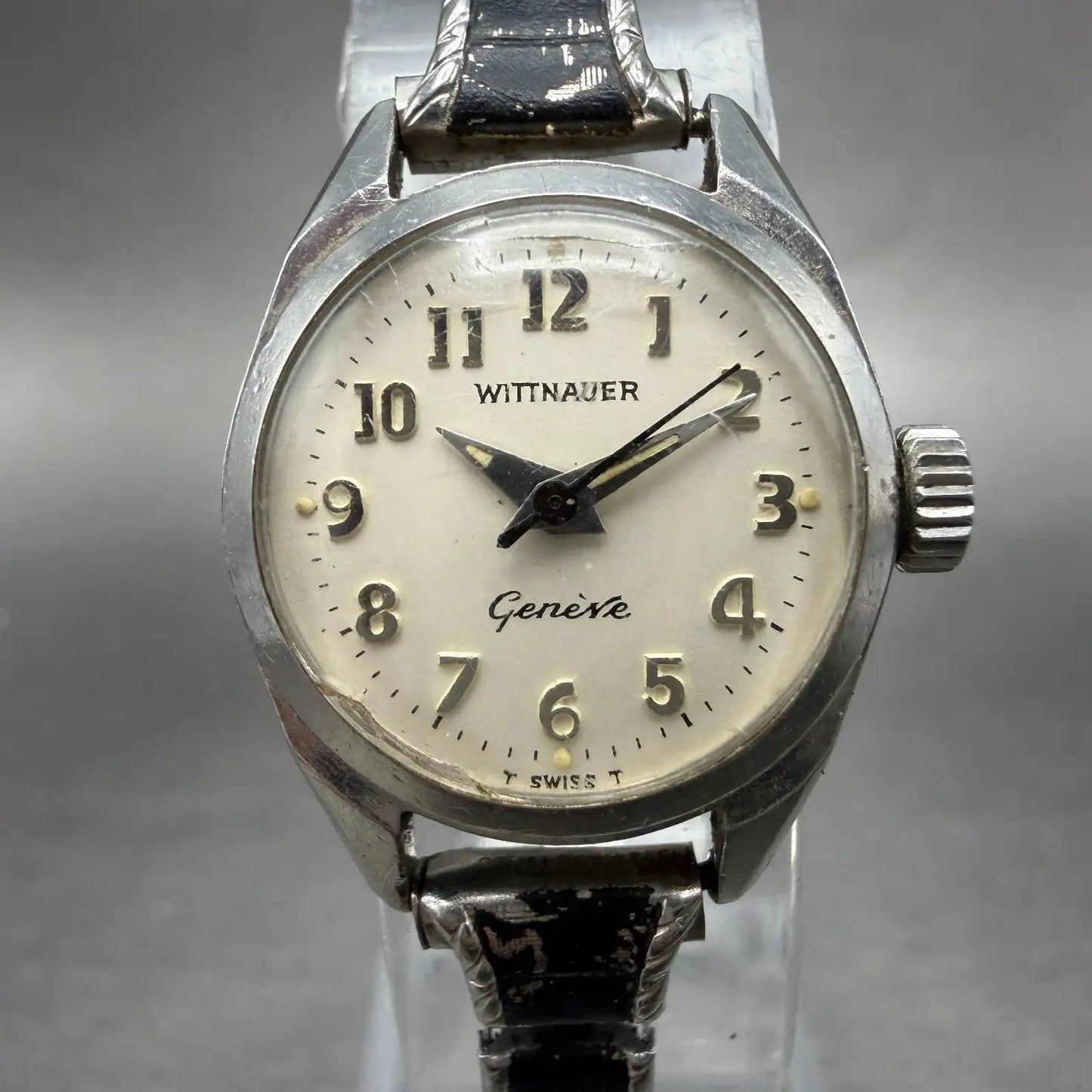 Wittnauer Geneve Watch Women 20mm White Dial Silver Tone Round Manual Wind Runs0