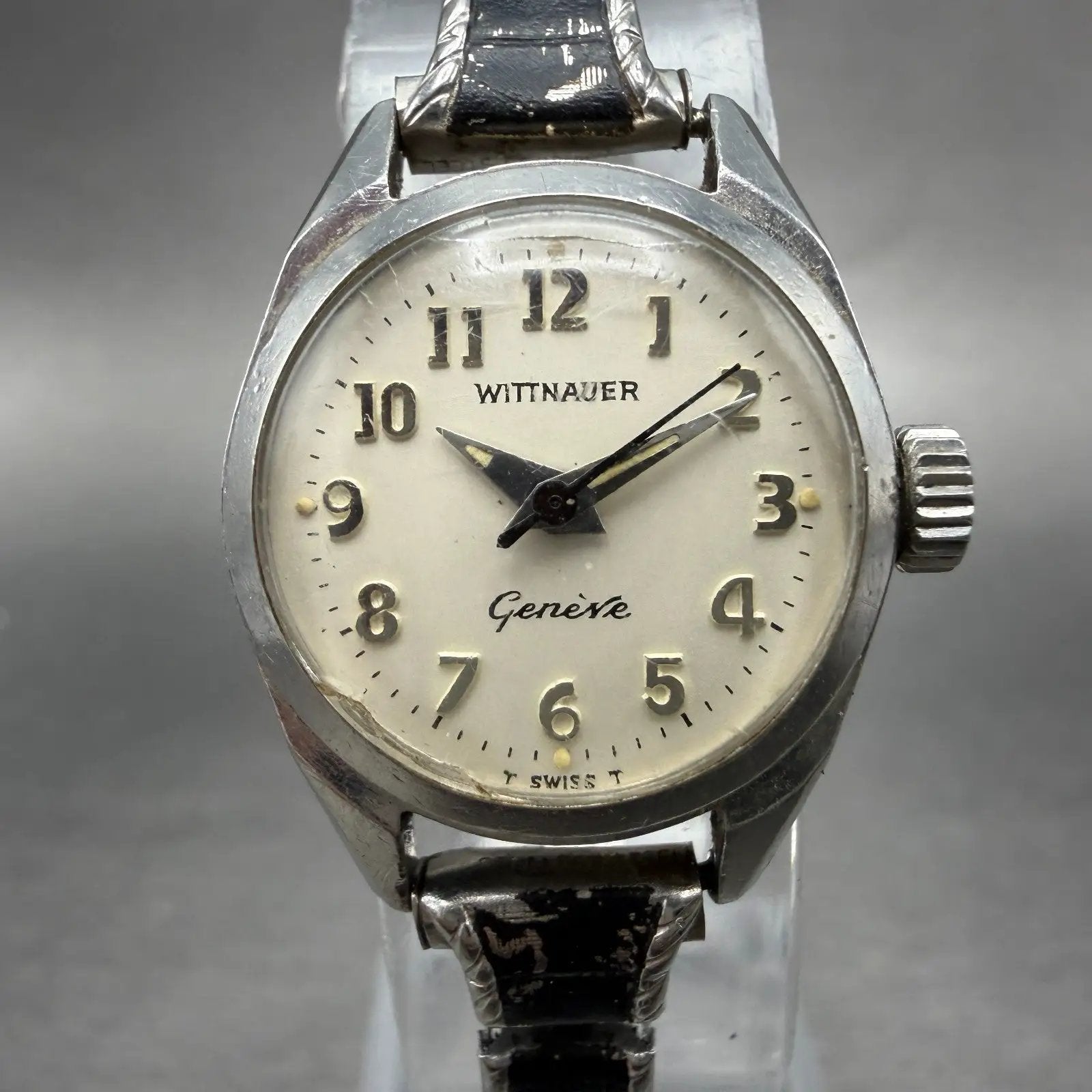 Wittnauer Geneve Watch Women 20mm White Dial Silver Tone Round Manual Wind Runs0