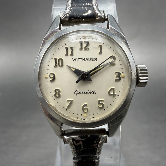 Wittnauer Geneve Watch Women 20mm White Dial Silver Tone Round Manual Wind Runs0