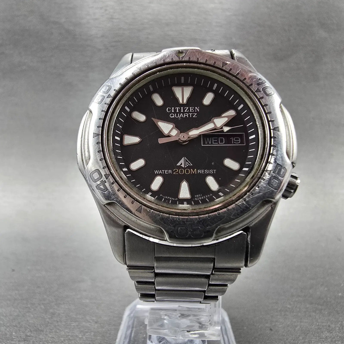 Citizen Promaster Dive Watch Men 38mm Black Dial Steel Daydate 2854-269403 Runs5