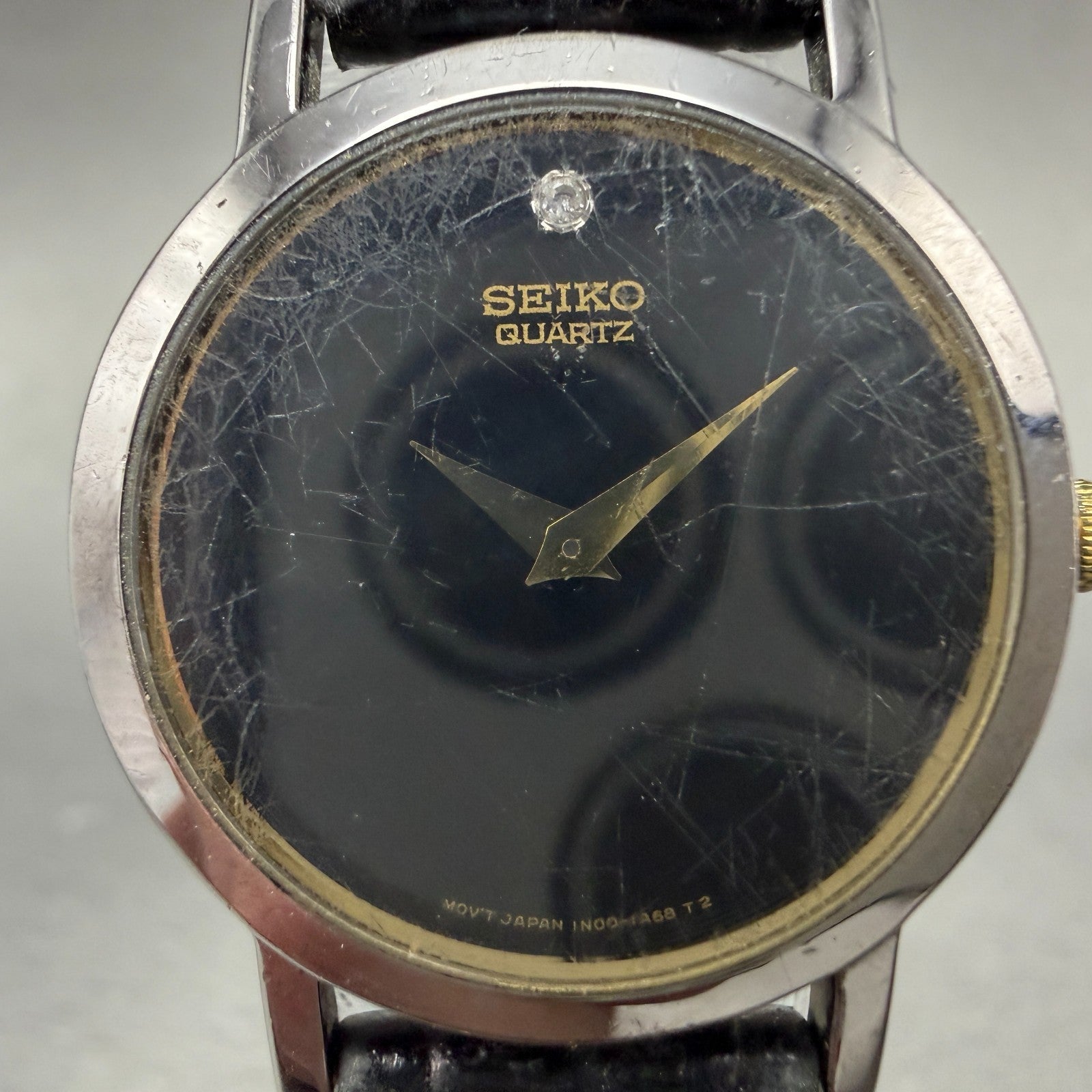 Seiko Watch Women 25mm Black Dial Black Tone Round 1N00-0C99 New Battery VTG GH1