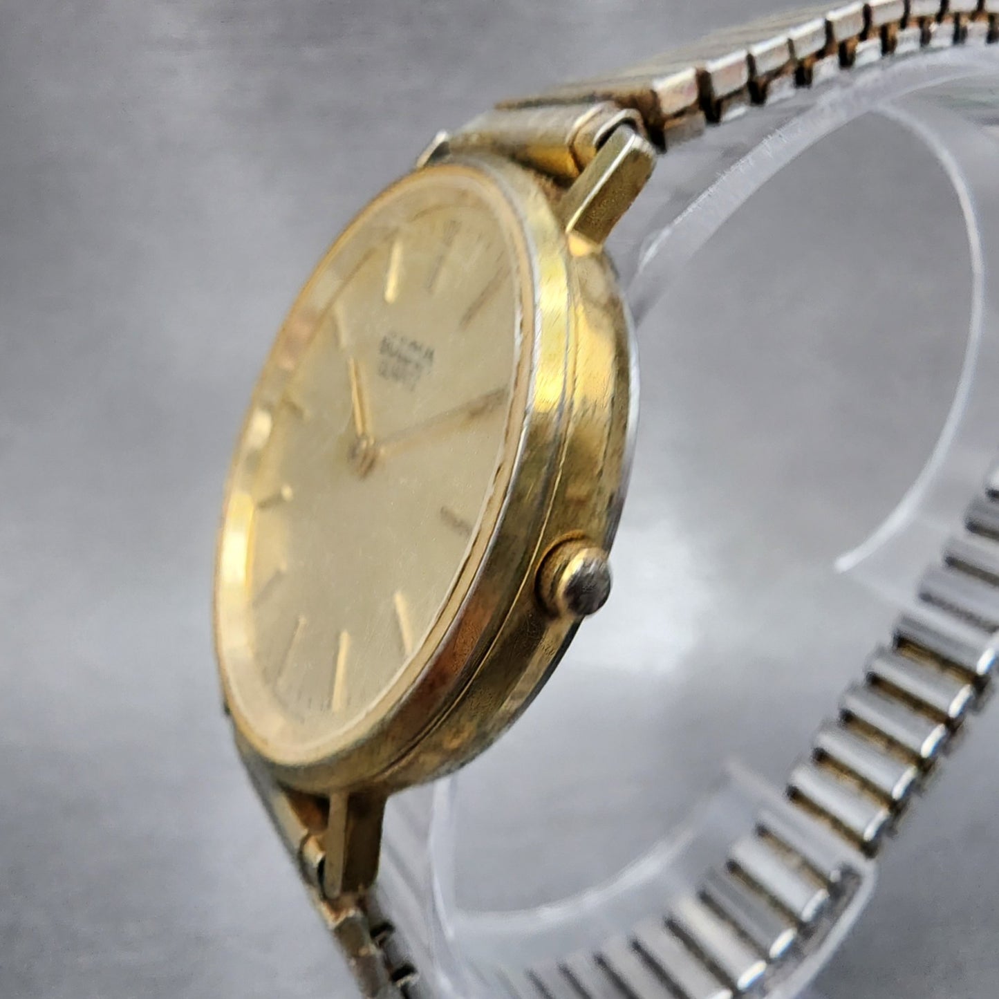 Bulova Watch Women 31mm Gold Dial Gold Tone Round 92P19 New Battery VTG2