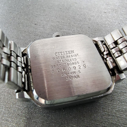 Citizen Watch Women 22mm Champagne Dial Silver Tone Rectangle New Battery9
