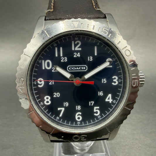 COACH Dive Watch Men 42mm Blue Dial Silver Tone CA.70.2.14.0711 Round New Batt0