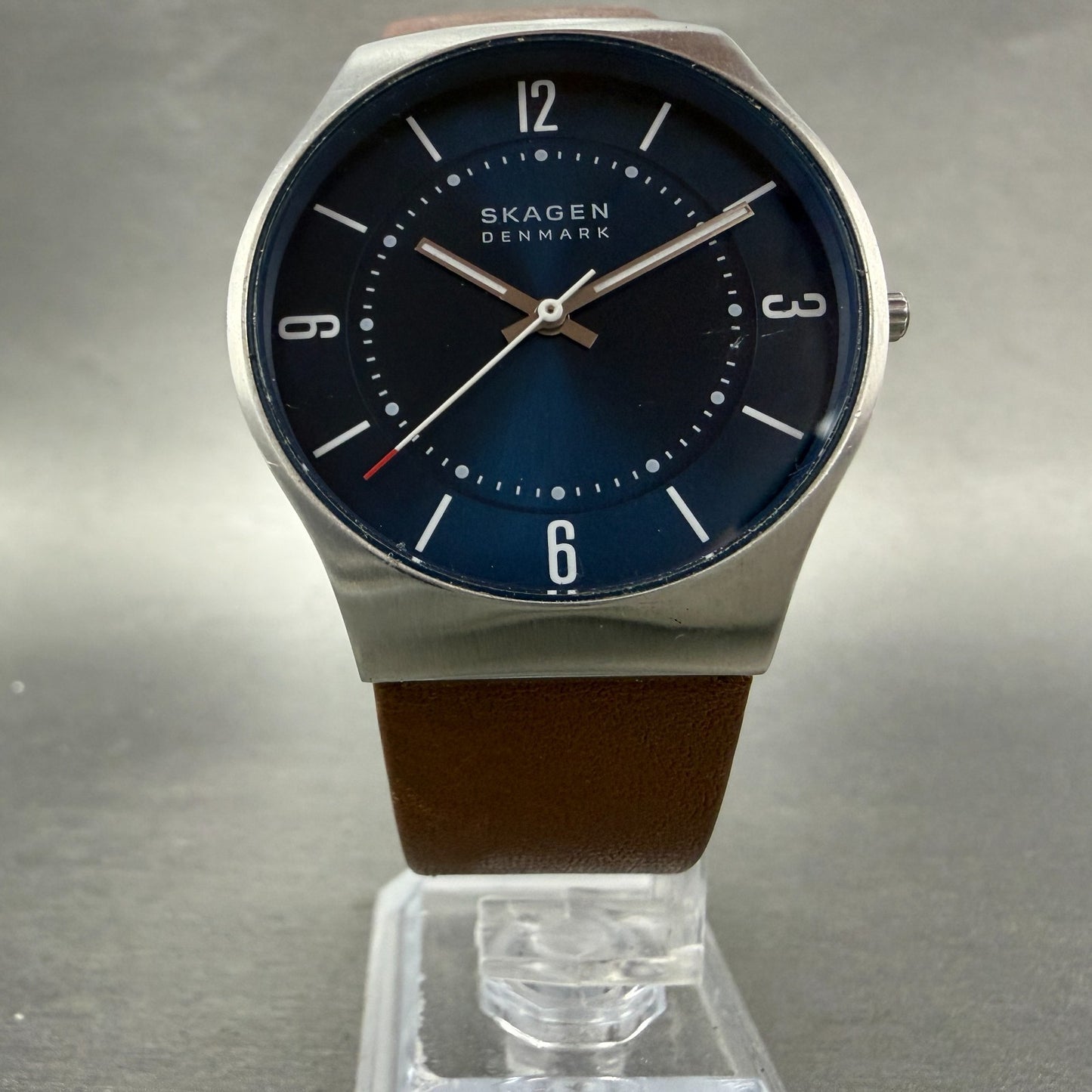 Skagen Grenen Watch Men 37mm Blue Dial Silver Tone Round SKW6852 New battery5