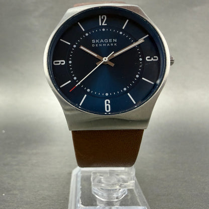 Skagen Grenen Watch Men 37mm Blue Dial Silver Tone Round SKW6852 New battery5