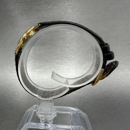 Seiko Watch Women 20mm Black Dial Gold Tone Round Vintage 1N000F69 New Battery6