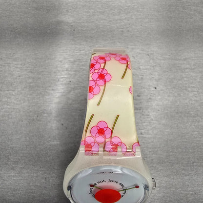 Swatch LOVE ME Watch Women 34mm White Dial White Tone Round GW120 New Battery4