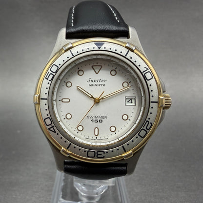 Orient Jupiter Dive Watch Men 36mm Silver Dial Two Tone Date Round New battery0