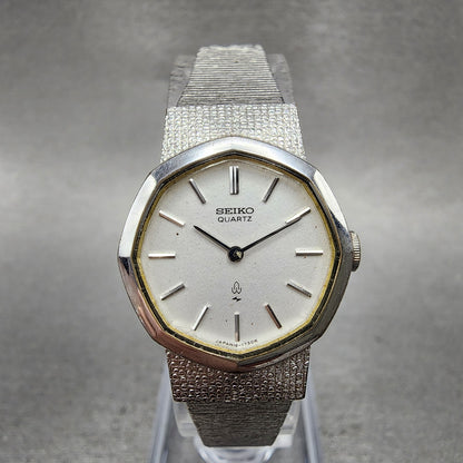 Seiko Watch Women 22mm Silver Dial Silver Tone Octagon 165890 New Battery0