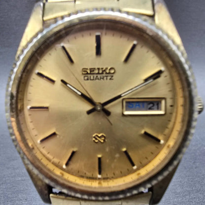Seiko President Watch Men 36mm Champagne Dial Gold Tone READ!! 6923-8080 New Bat1