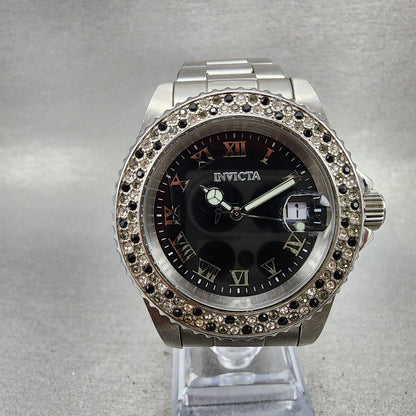 Invicta Angel Watch Women 41mm Black Dial Steel Date Round 21610 New Battery0