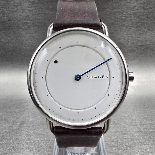 Skagen Horisont Watch Men 40mm White Dial Silver Tone Round SKW6487 New Battery0