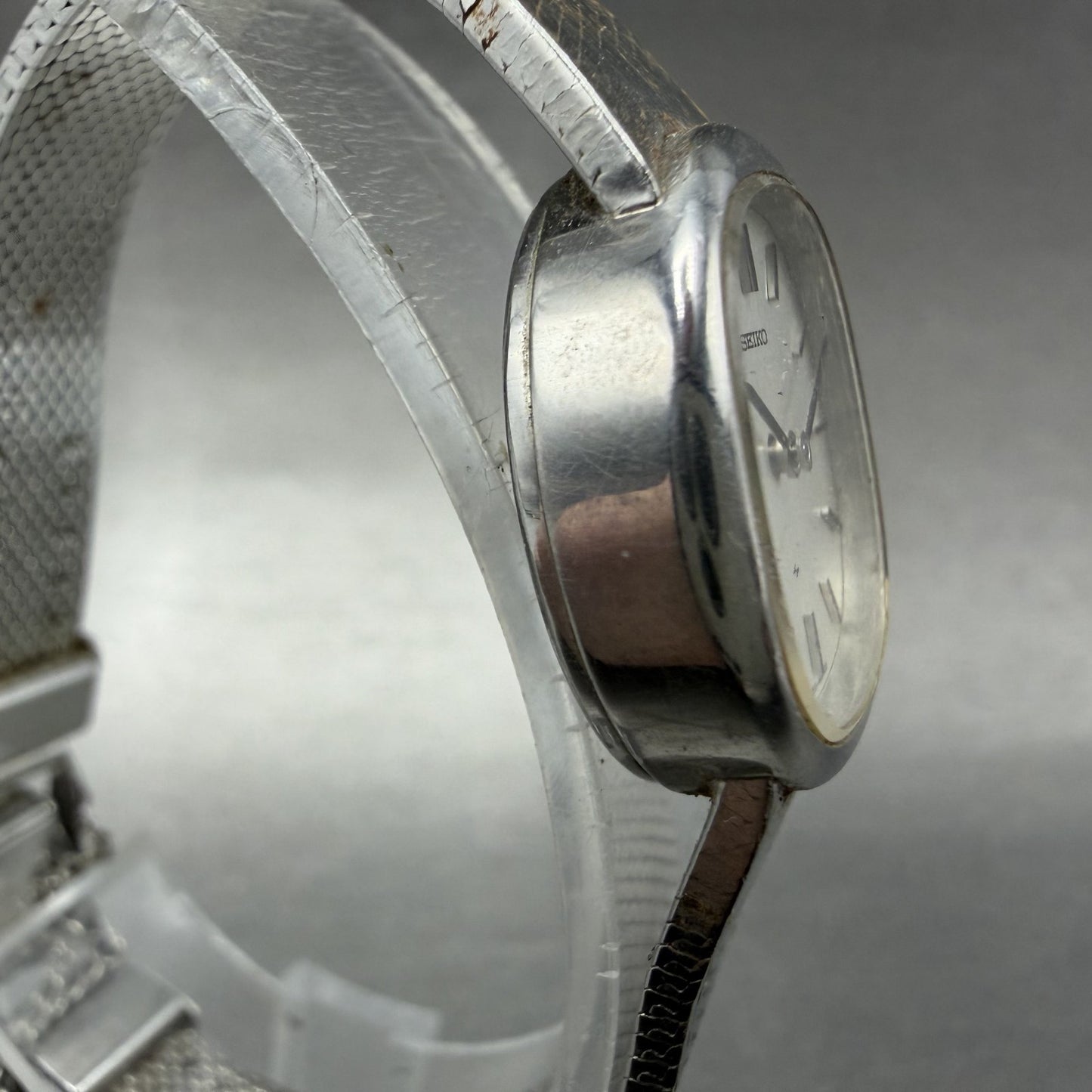 Seiko Watch Women 21mm Silver Dial Silver Tone Round Manual 11-4670 Runs3