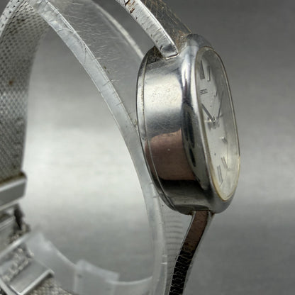 Seiko Watch Women 21mm Silver Dial Silver Tone Round Manual 11-4670 Runs3