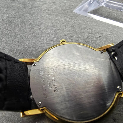 Movado Museum 31mm Watch Men Black Dial Gold Tone Round 87-40-882 New Battery11