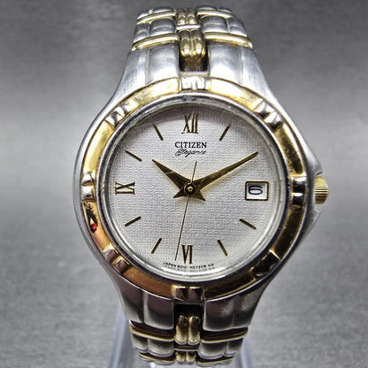 Citizen Elegance Watch Women 25mm Silver Dial Two Tone Date 6010-H04538 New Batt0
