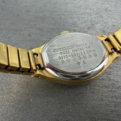 Citizen CQ Watch Women 17mm Champagne Dial Gold Tone 3220-S07122 New Battery9