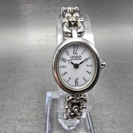 Citizen Eco-Drive Watch Women 18mm White Dial Silver Tone B023-S021774 Runs0