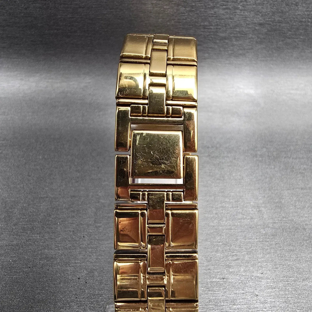 Bulova Caravelle Watch Men 26mm Gold Dial Gold Tone Rectangle 44D06 New Battery7