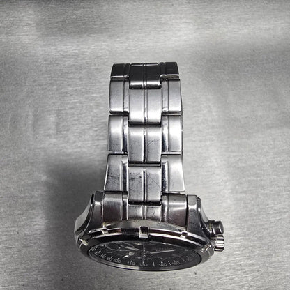 Seiko Chronograph Watch Men 42mm Black Dial Silver Tone Date 7T92-0LR0 New Batt4