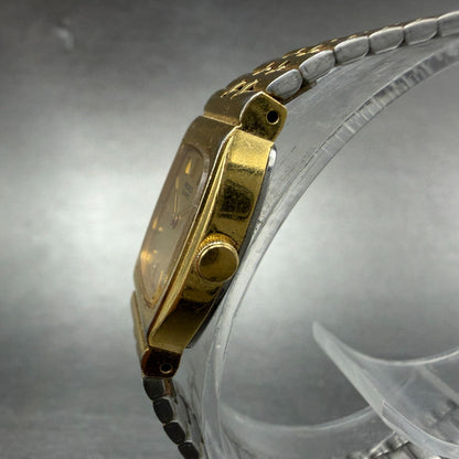 Seiko Tank Watch Women 16mm Champagne Dial Gold Tone 2C20-5969 New Battery2