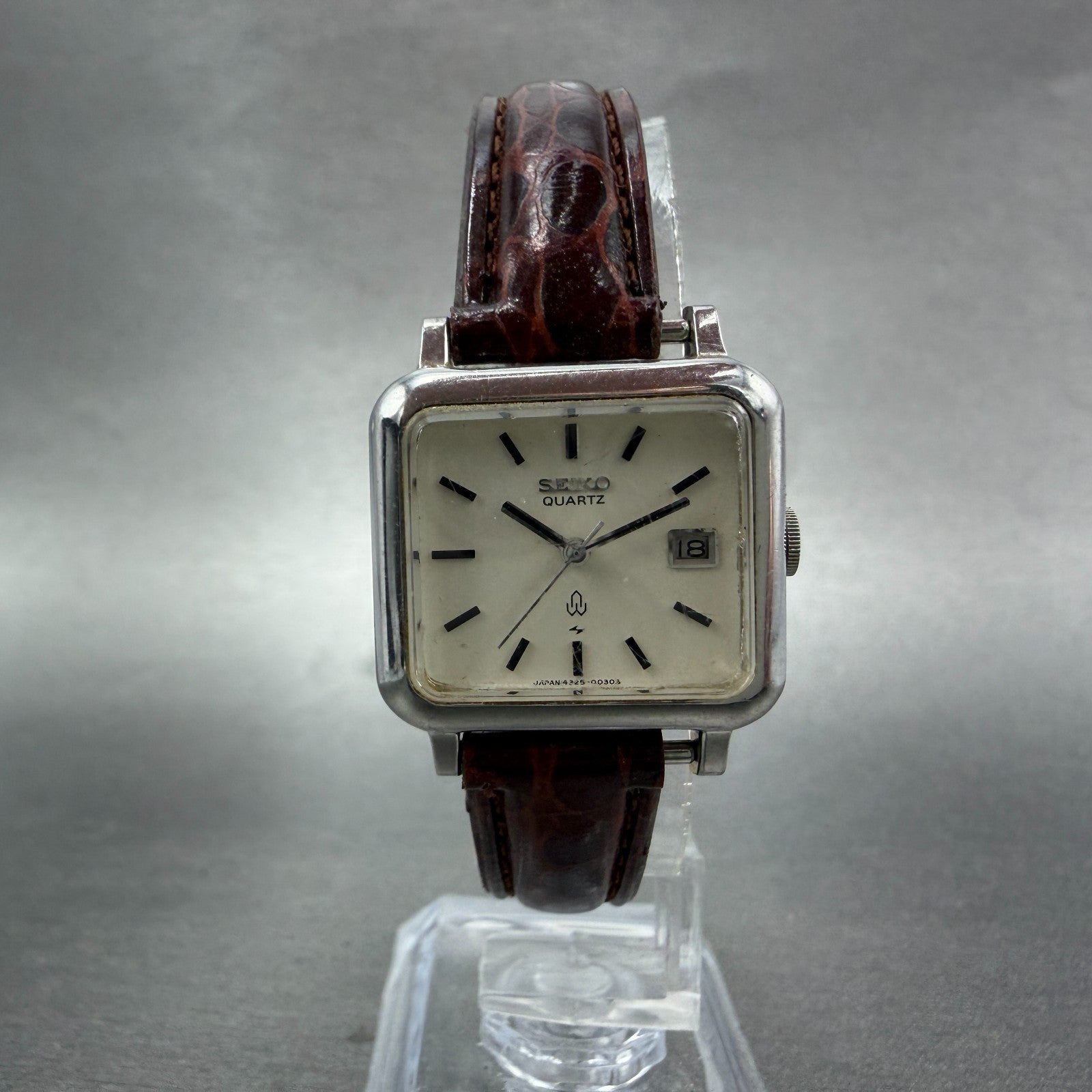 Seiko Watch Women 24mm White Dial Silver Tone Date 4325-5000 New Battery Vintage5