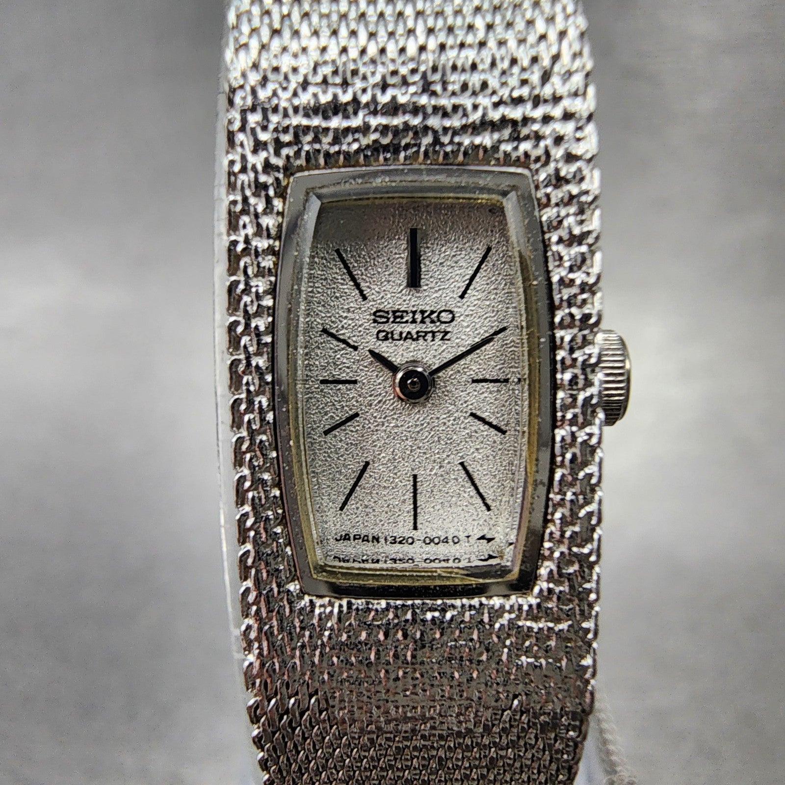 Seiko Tank Watch Women 12mm Silver Dial Silver Tone 13205039 New Battery1