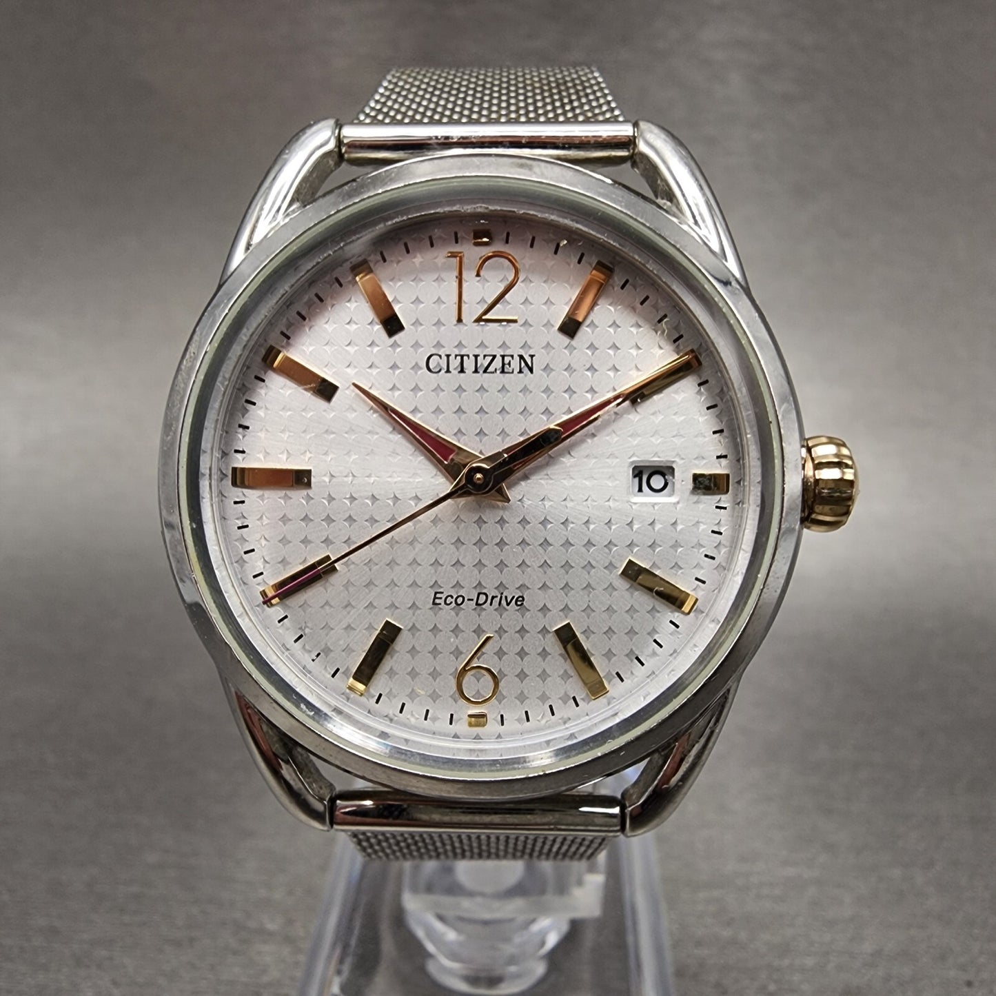 Citizen LTR EcoDrive Watch Women 36mm White Dial Stainless Steel Date Round Run0