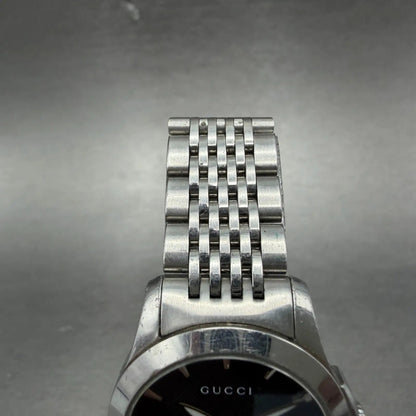 Gucci Watch Women Black Dial Stainless Steel Date Round 126.5 New Battery4