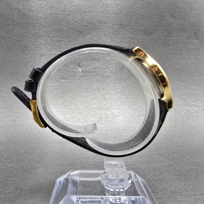 Movado Museum Watch Women 28mm Black Dial Gold Tone Round 87 E4 0823 New Batt JN8