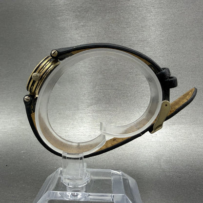 Gucci 2000L Watch Women 22mm Black Dial Gold Plated Round New Battery VTG ABC5