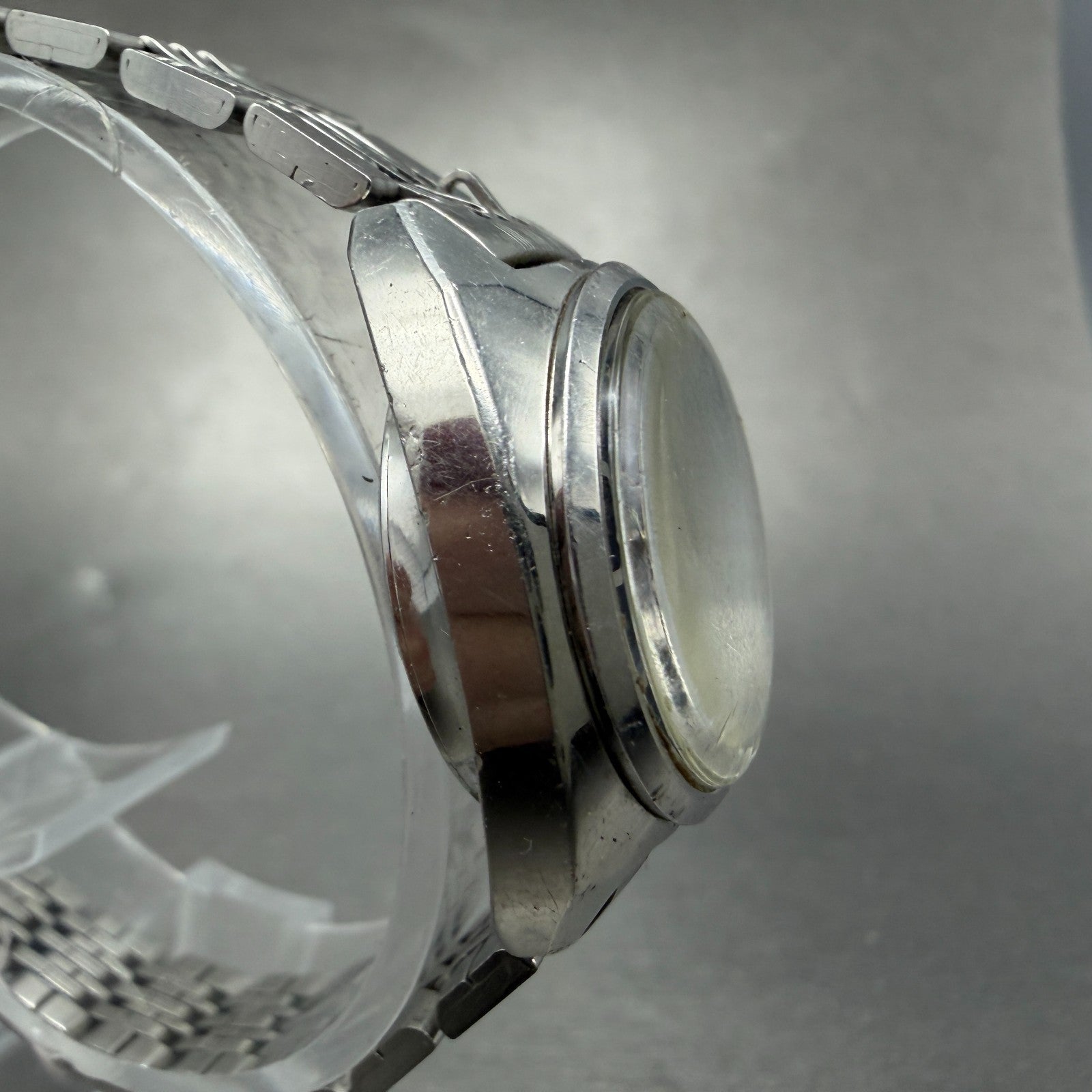 Seiko Automatic Watch Women 24mm Blue Dial Silver Tone Date 2205-0050 Runs VTG3