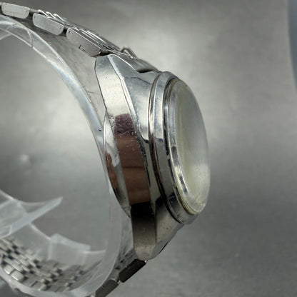 Seiko Automatic Watch Women 24mm Blue Dial Silver Tone Date 2205-0050 Runs VTG3