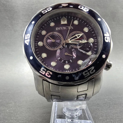 Invicta Pro Diver Chronograph Watch Men 49mm Purple Dial Silver Tone 0070 PARTS7
