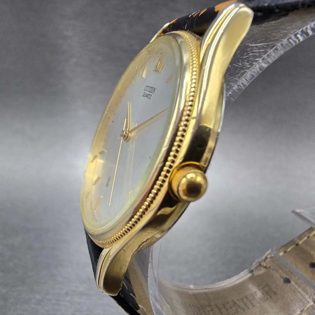Citizen CQ Watch Men 34mm Silver Dial Gold Tone Round 6031-S32984 VTG PARTS JP23