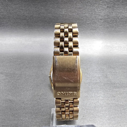 Seiko President Watch Men 35mm Gold Dial Gold Tone Daydate 7N43-8111 New Battery7