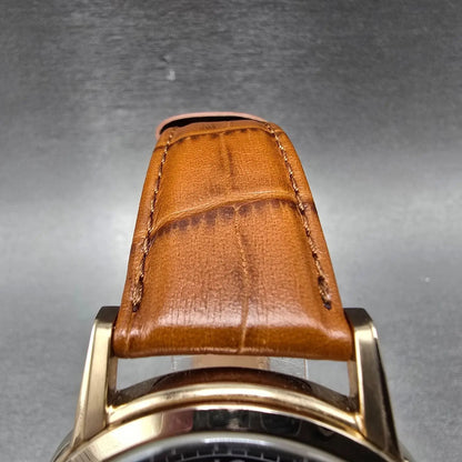 Citizen Eco-Drive Watch Men 42mm Black Dial Gold Tone Daydate 8635-S079764 RunsL4