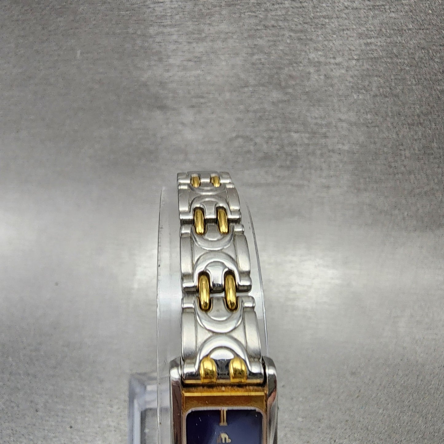 Maurice Lacroix Tank Watch Women 13mm Blue Dial Two Tone Rectangle New Battery4