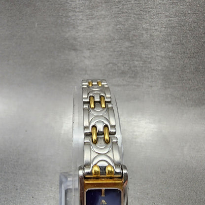 Maurice Lacroix Tank Watch Women 13mm Blue Dial Two Tone Rectangle New Battery4