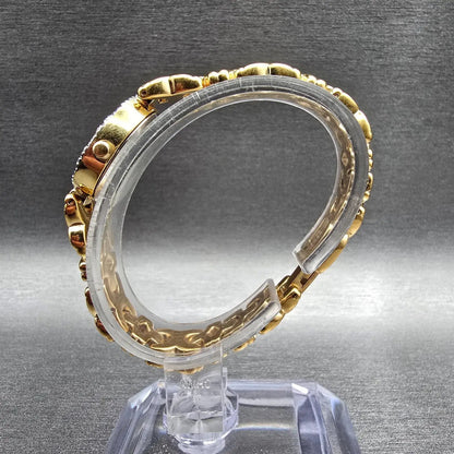 Bulova Watch Women 16mm MOP Dial Gold Tone Crystal Bezel Oval 98R51 New Battery6